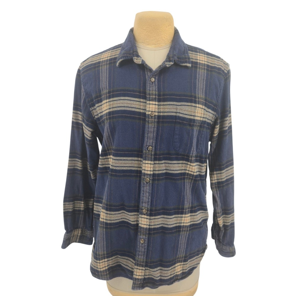J.Crew Flannel Shirt Mens XL Blue Plaid Button Down Classic Gorpcore Outdoors